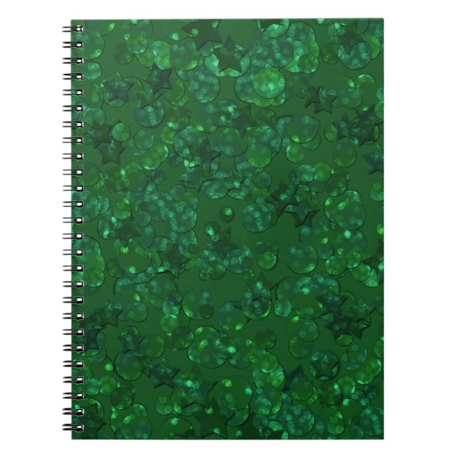 Green, confetti, glitter notebook (Front)
