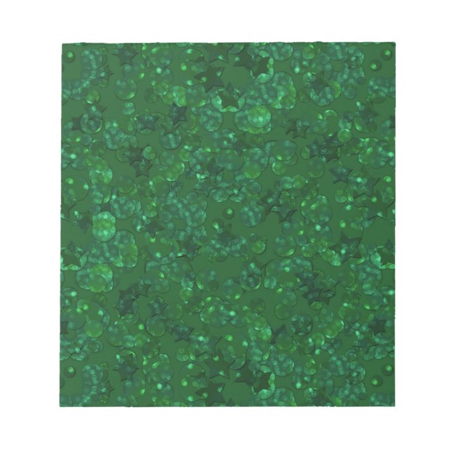 Green, confetti, glitter notepad (Front)