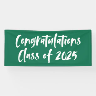 Green Congratulations Class of 2022 Graduation Banner