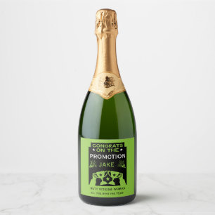 Green Congratulations On The Job Promotion Sparkling Wine Label