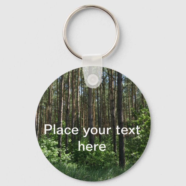 Green Coniferous Forest Trees Key Ring (Front)
