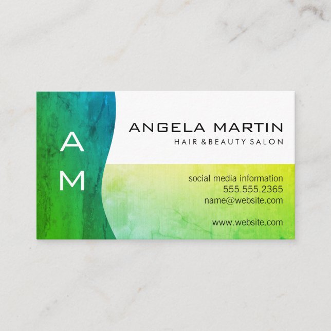 Green Contemporary Business Card (Front)