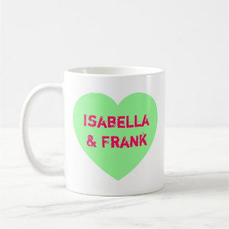 Green Conversation Heart Coffee Mug