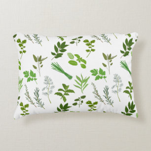 Green Cooking Culinary Garden Herbs Decorative Cushion
