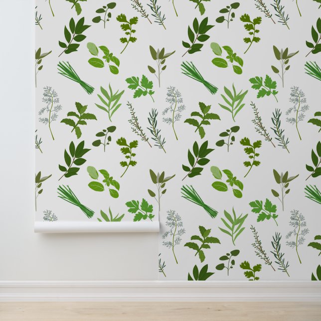 Green Cooking Culinary Garden Herbs Kitchen Wallpaper (Application)