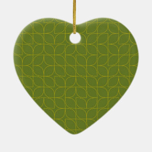 Green, cool, trendy, playful leaf abstraction ceramic tree decoration