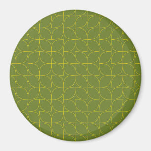 Green, cool, trendy, playful leaf abstraction magnet