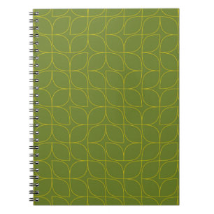 Green, cool, trendy, playful leaf abstraction notebook