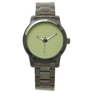Green, cool, trendy, playful leaf abstraction watch