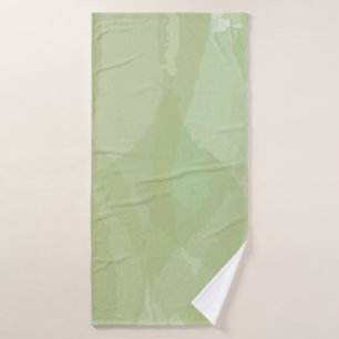 Green, cool, trendy watercolor abstract pattern bath towel