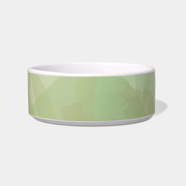 Green, cool, trendy watercolor abstract pattern bowl (Front)
