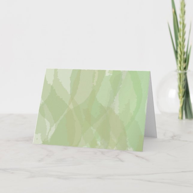 Green, cool, trendy watercolor abstract pattern card (Front)
