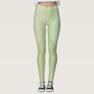 Green, cool, trendy watercolor abstract pattern leggings