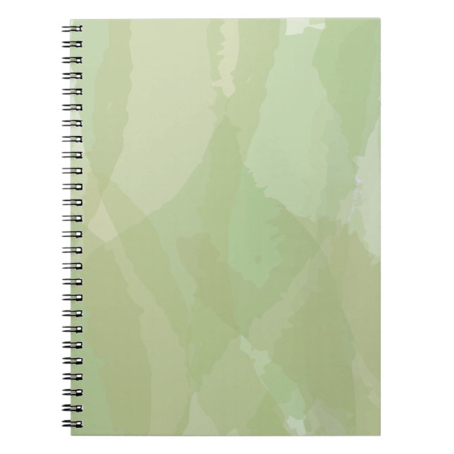 Green, cool, trendy watercolor abstract pattern notebook (Front)