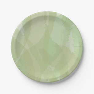 Green, cool, trendy watercolor abstract pattern paper plate
