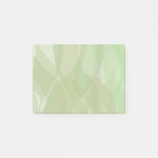 Green, cool, trendy watercolor abstract pattern post-it notes (Front)