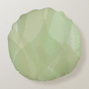 Green, cool, trendy watercolor abstract pattern round cushion