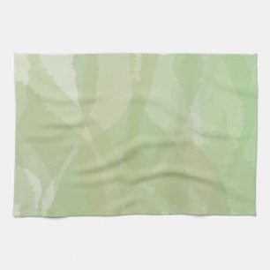 Green, cool, trendy watercolor abstract pattern tea towel