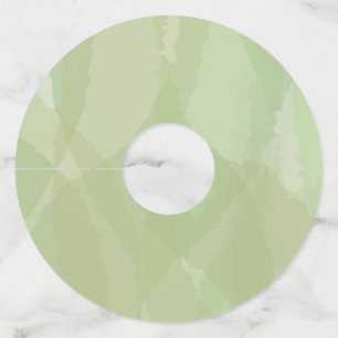 Green, cool, trendy watercolor abstract pattern wine glass tag