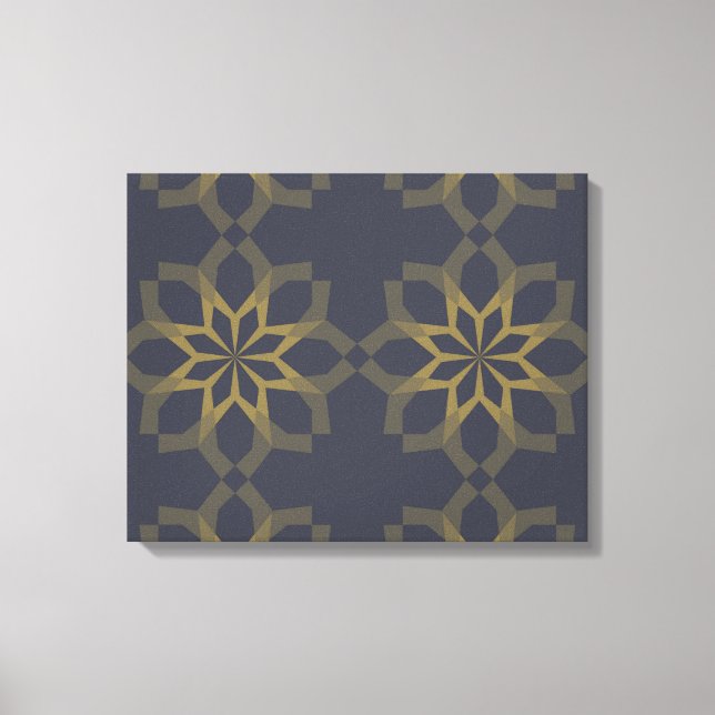 Green, cool, unique, trendy flower abstraction canvas print (Front)