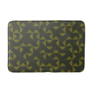 Green, cool, unique, trendy triangles pattern bath mat
