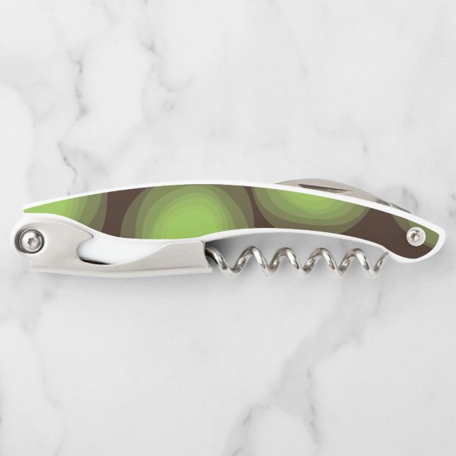 Green, cool, unique, trendy, urban flower abstract corkscrew (Front)