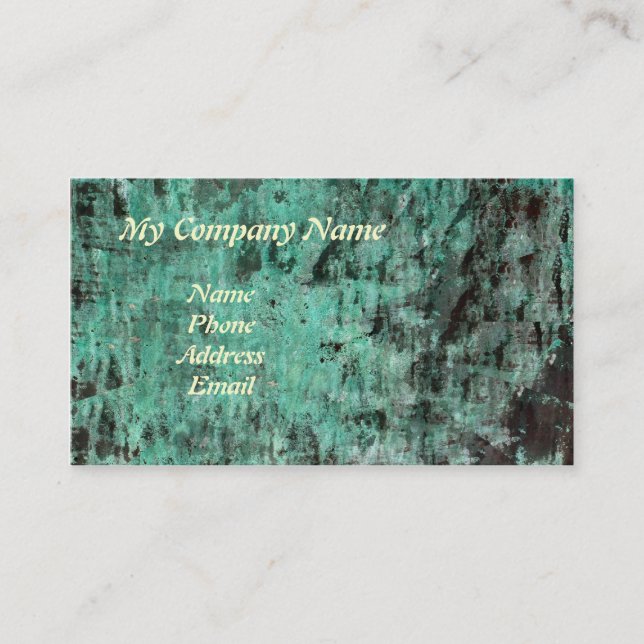 Green Copper Patina Texture Business Card (Front)