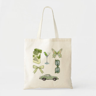 Green Coquette Aesthetic Sticker Set | Vintage Car Tote Bag