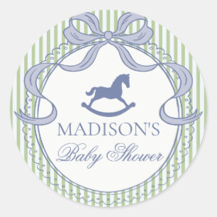 Green Coquette Bow Horse Baby Shower Envelope Seal