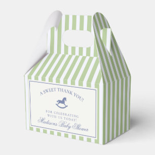 Green Coquette Bow Rocking Horse Baby Shower Favour Box