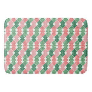 GREEN CORAL WHITE ZIG ZAG PATTERNS BATH MAT