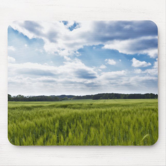 Green Cornfields and Blue Skies Mouse Mat (Front)