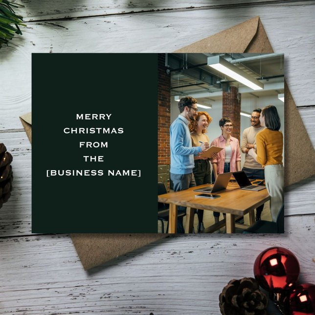 Green Corporate Business Christmas Card With Logo (Creator Uploaded)