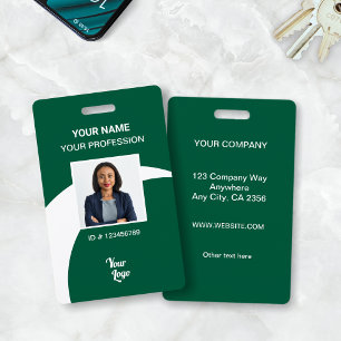 Green Corporate Employee Photo ID Security Badge