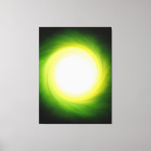 Green Cosmic Black Hole Stretched Canvas Print