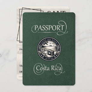 Green Costa Rica Passport Save The Date