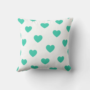 Green Cosy Cute Trendy Modern Romantic Chic Heart Cushion