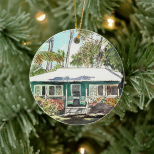 Green Cottage of Kauai Ceramic Tree Decoration