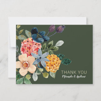 Green Cottagecore Botanical Country Garden Thank You Card