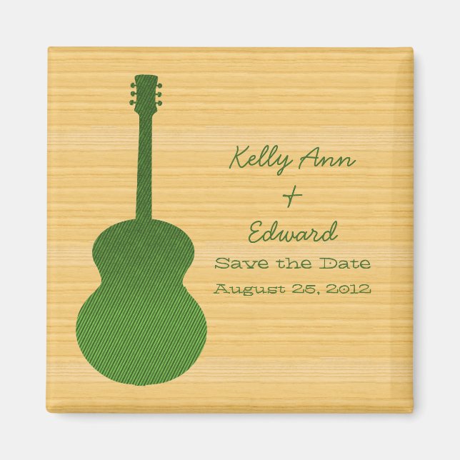 Green Country Guitar Save the Date Magnet (Front)