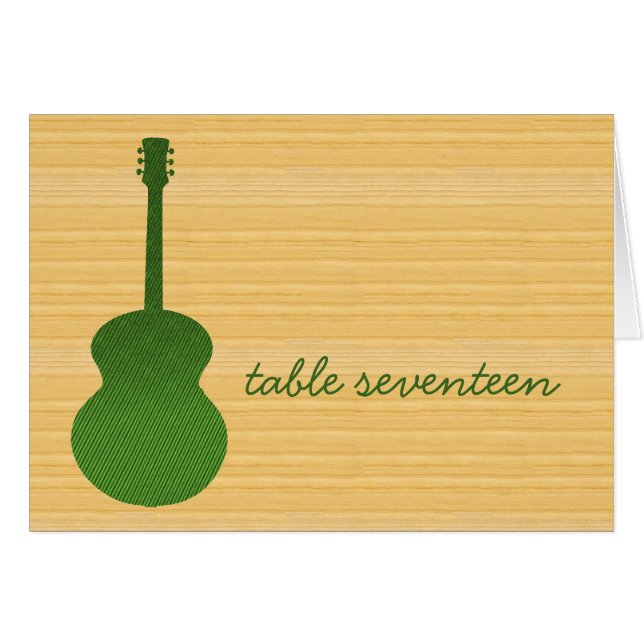 Green Country Guitar Table Number Card (Front Horizontal)