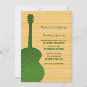 Green Country Guitar Wedding Invitation