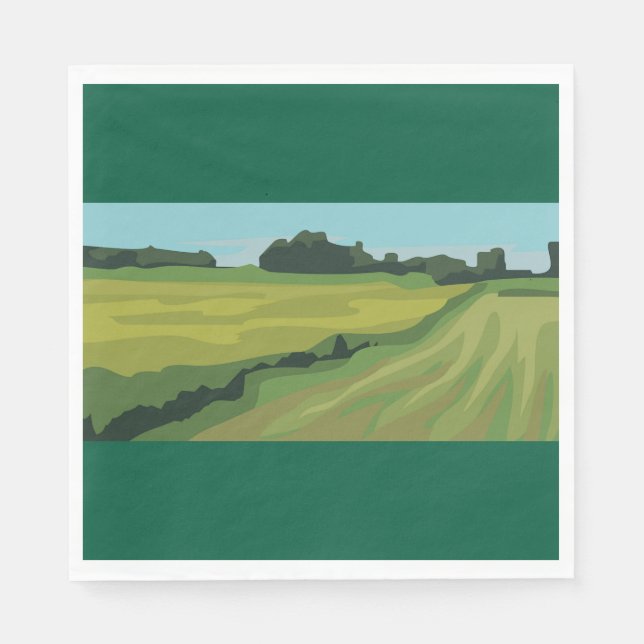 Green Countryside Landscape Napkin (Front)