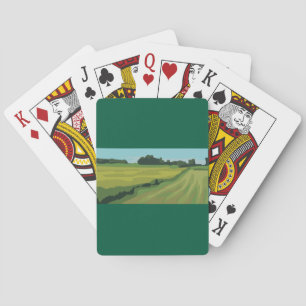 Green Countryside Landscape Playing Cards