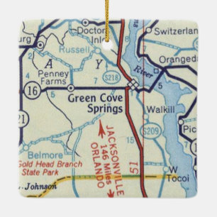 Green Cove Springs Map Ceramic Ornament