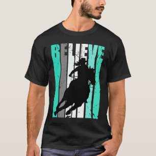 Green Cowgirl Barrel Racing Horse Riding Rider Rid T-Shirt