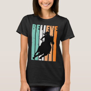 Green Cowgirls Barrel Racing Believe Vintage Distr T-Shirt