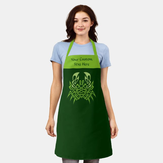 Green Crab Celtic Knot Apron (Worn)