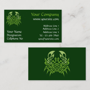 Green Crab Celtic Knot Business Card
