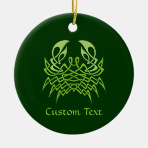 Green Crab Celtic Knot Ceramic Tree Decoration